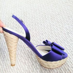 Stuart Weitzman purple bow heels sandals sz 6.5